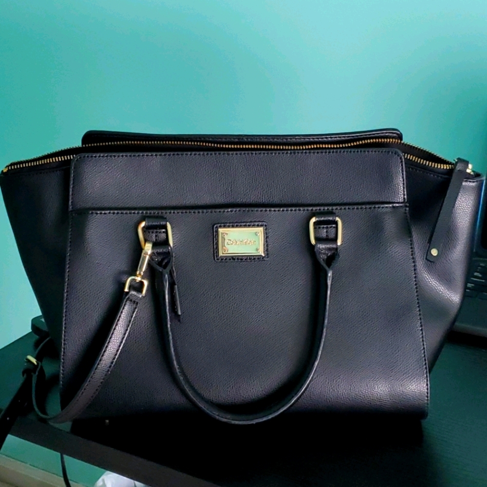 Calvin Klein black leather bag
